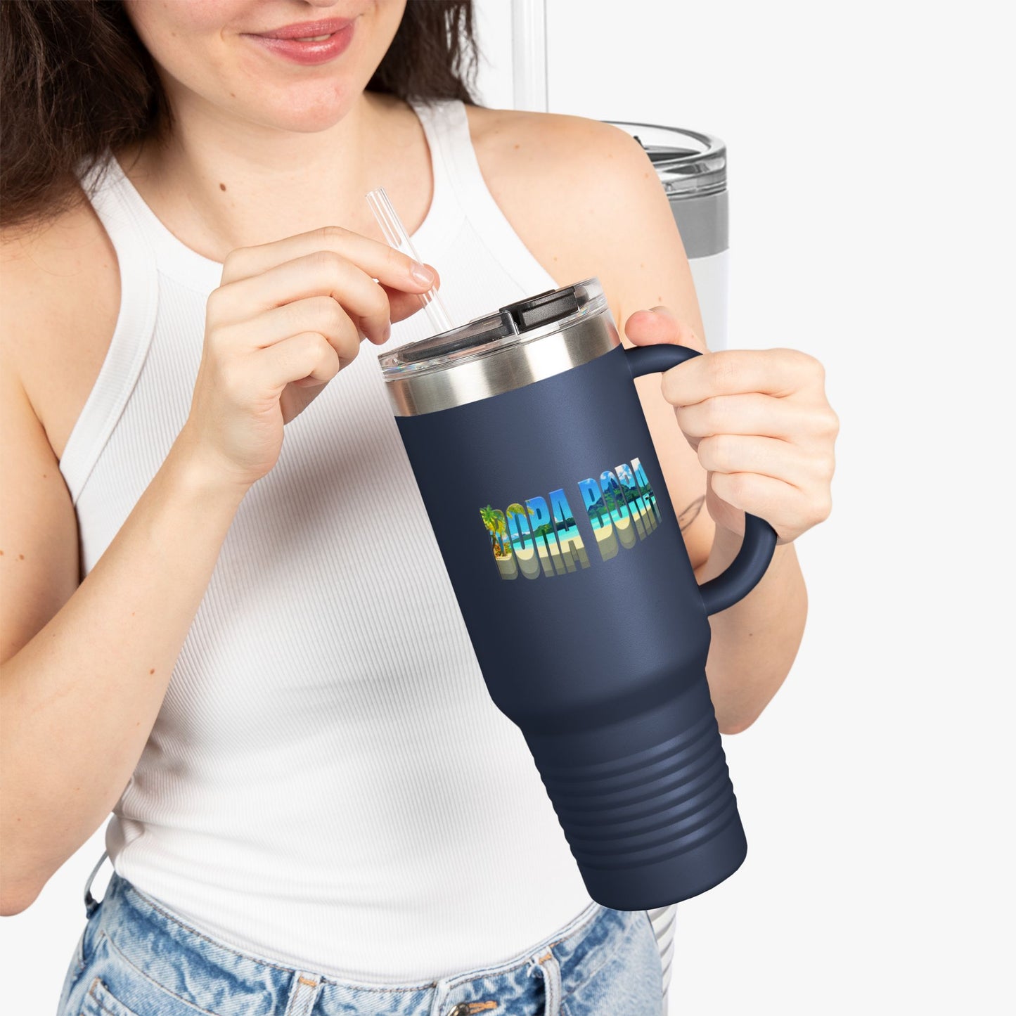 Bora Bora Insulated Travel Tumbler, 40oz | Perfect for Adventures, Road Trips, Gifts, Summer Fun, Beach Days, Outdoor Activities
