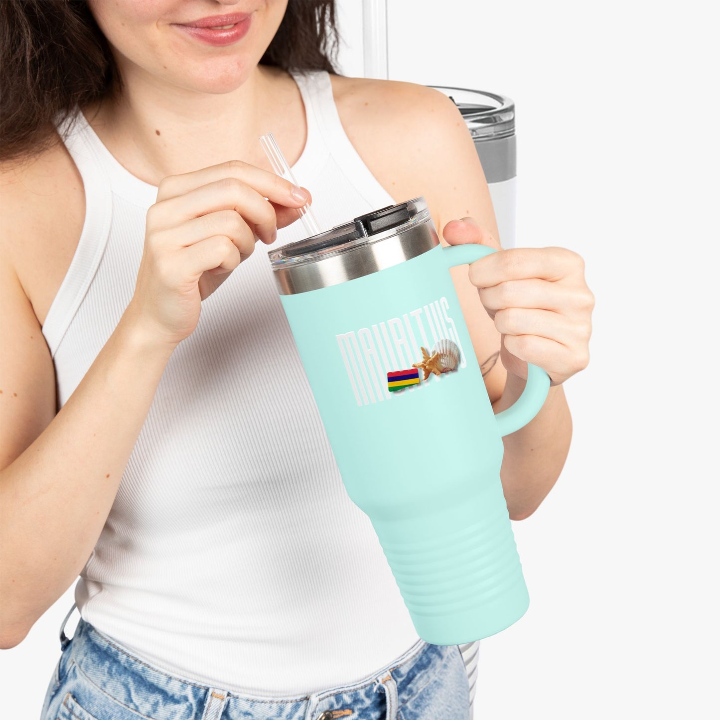 Mauritius Insulated Travel Tumbler, 40oz | Perfect for Adventures, Road Trips, Gifts, Summer Fun, Beach Days, Outdoor Activities