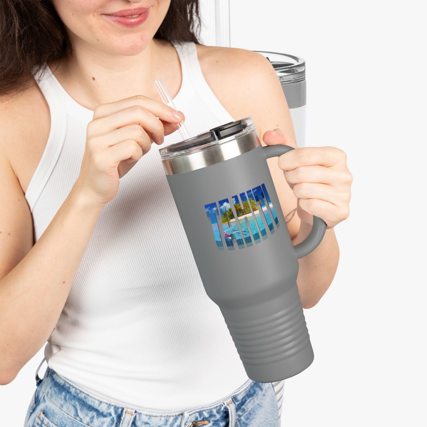 Tahiti Insulated Travel Tumbler, 40oz | Perfect for Adventures, Road Trips, Gifts, Summer Fun, Beach Days, Outdoor Activities