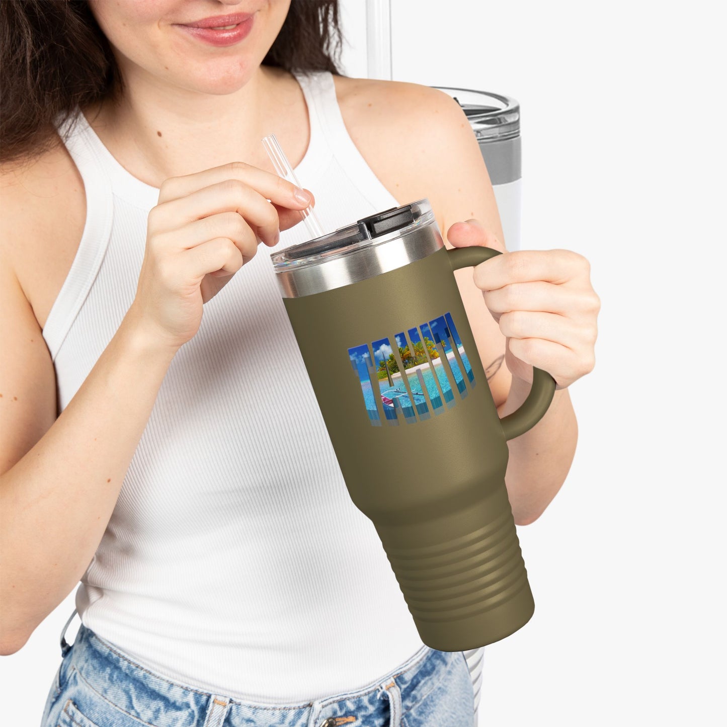 Tahiti Insulated Travel Tumbler, 40oz | Perfect for Adventures, Road Trips, Gifts, Summer Fun, Beach Days, Outdoor Activities