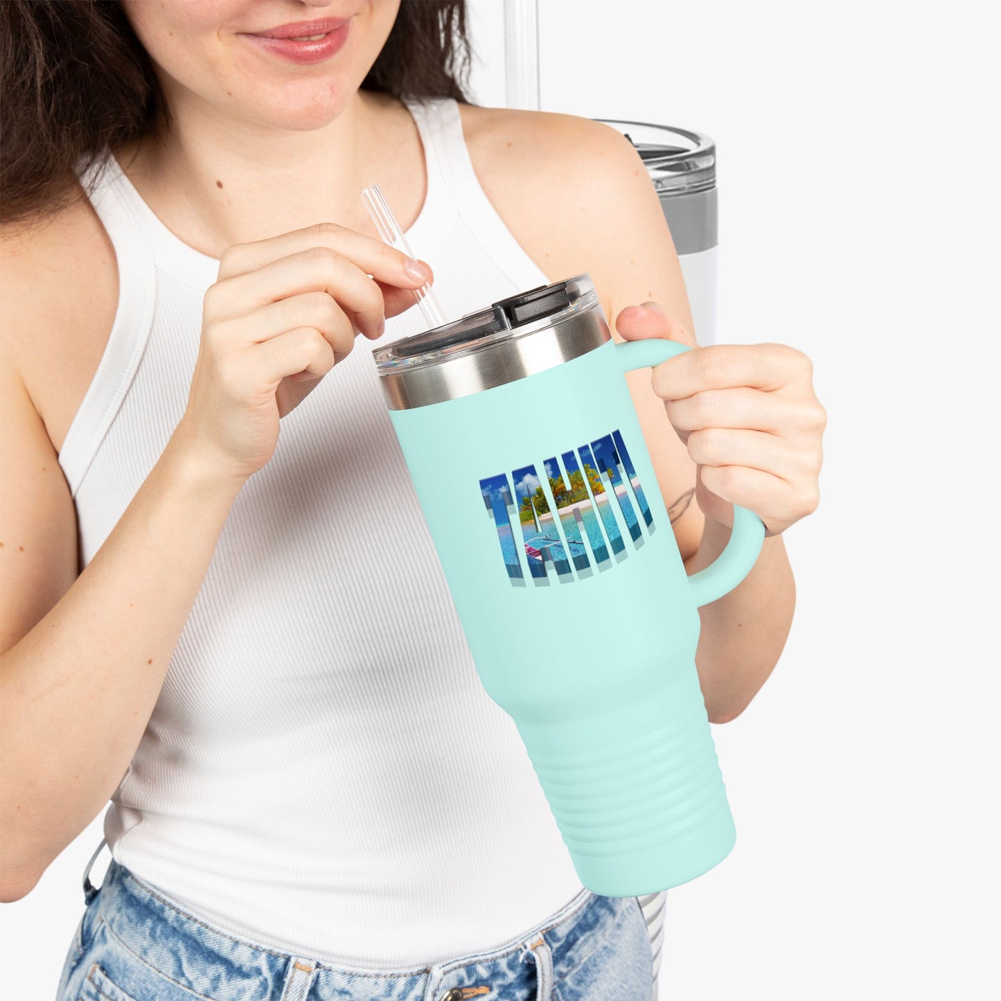 Tahiti Insulated Travel Tumbler, 40oz | Perfect for Adventures, Road Trips, Gifts, Summer Fun, Beach Days, Outdoor Activities