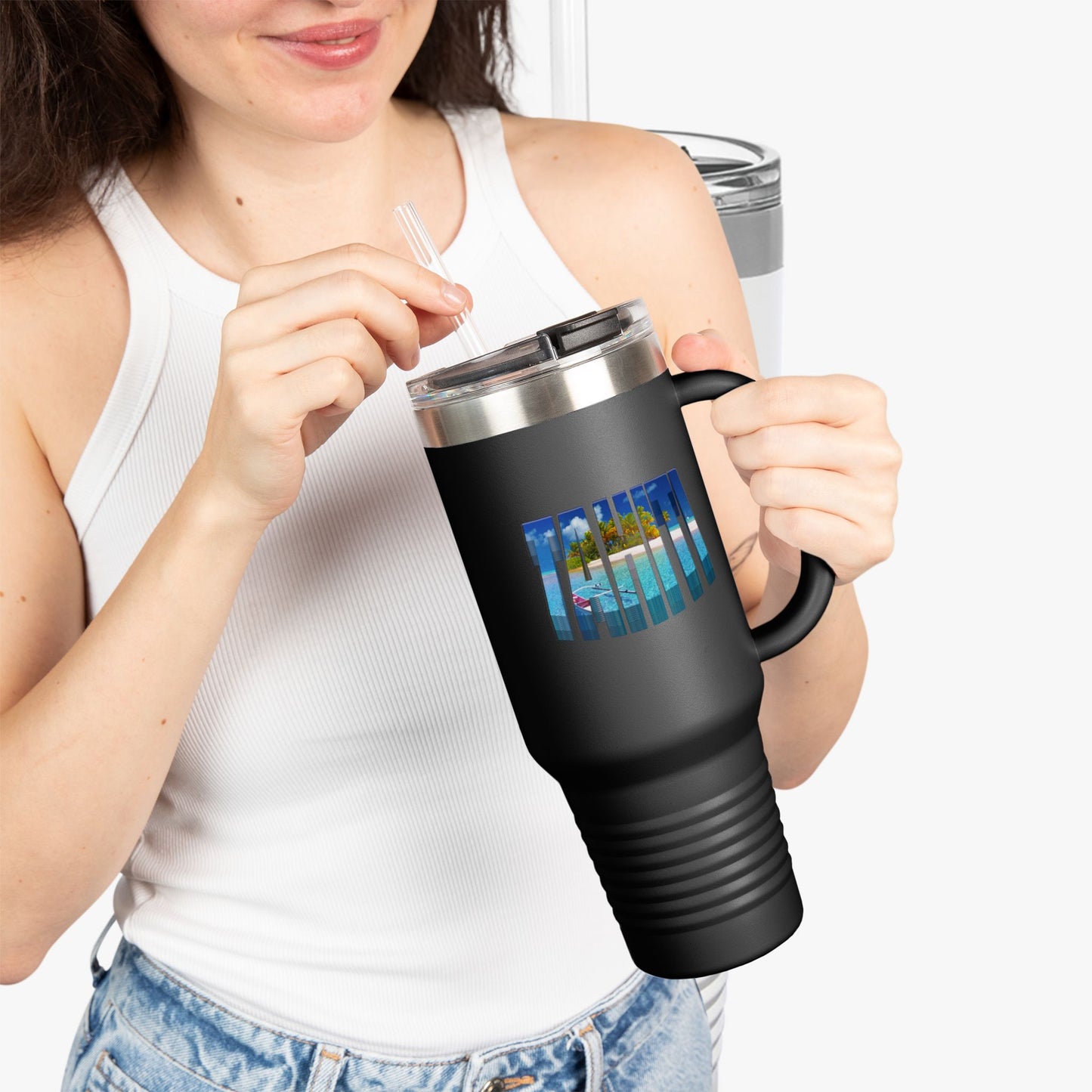 Tahiti Insulated Travel Tumbler, 40oz | Perfect for Adventures, Road Trips, Gifts, Summer Fun, Beach Days, Outdoor Activities